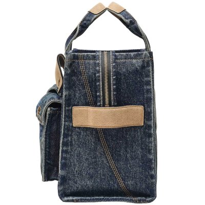THE DENIM SUEDE MEDIUM CARGO TOTE BAG